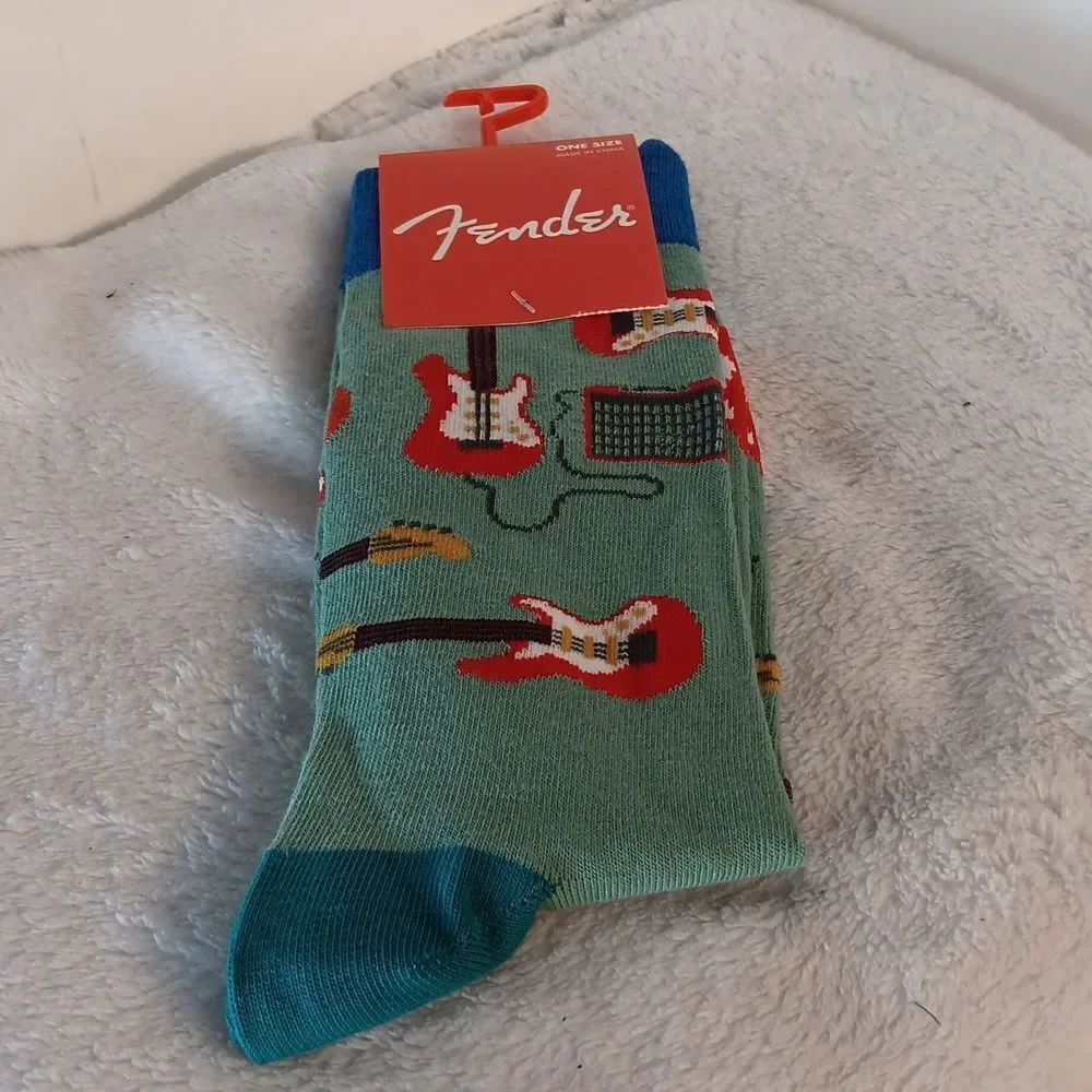 Fender Men's Green Guitar Socks